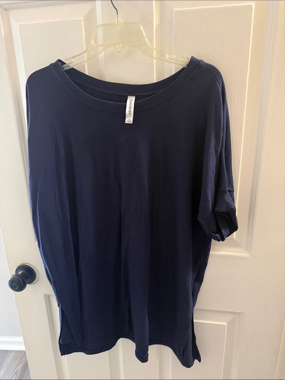 Zenana Outfitters Navy Blue Short Sleeve Knit Top